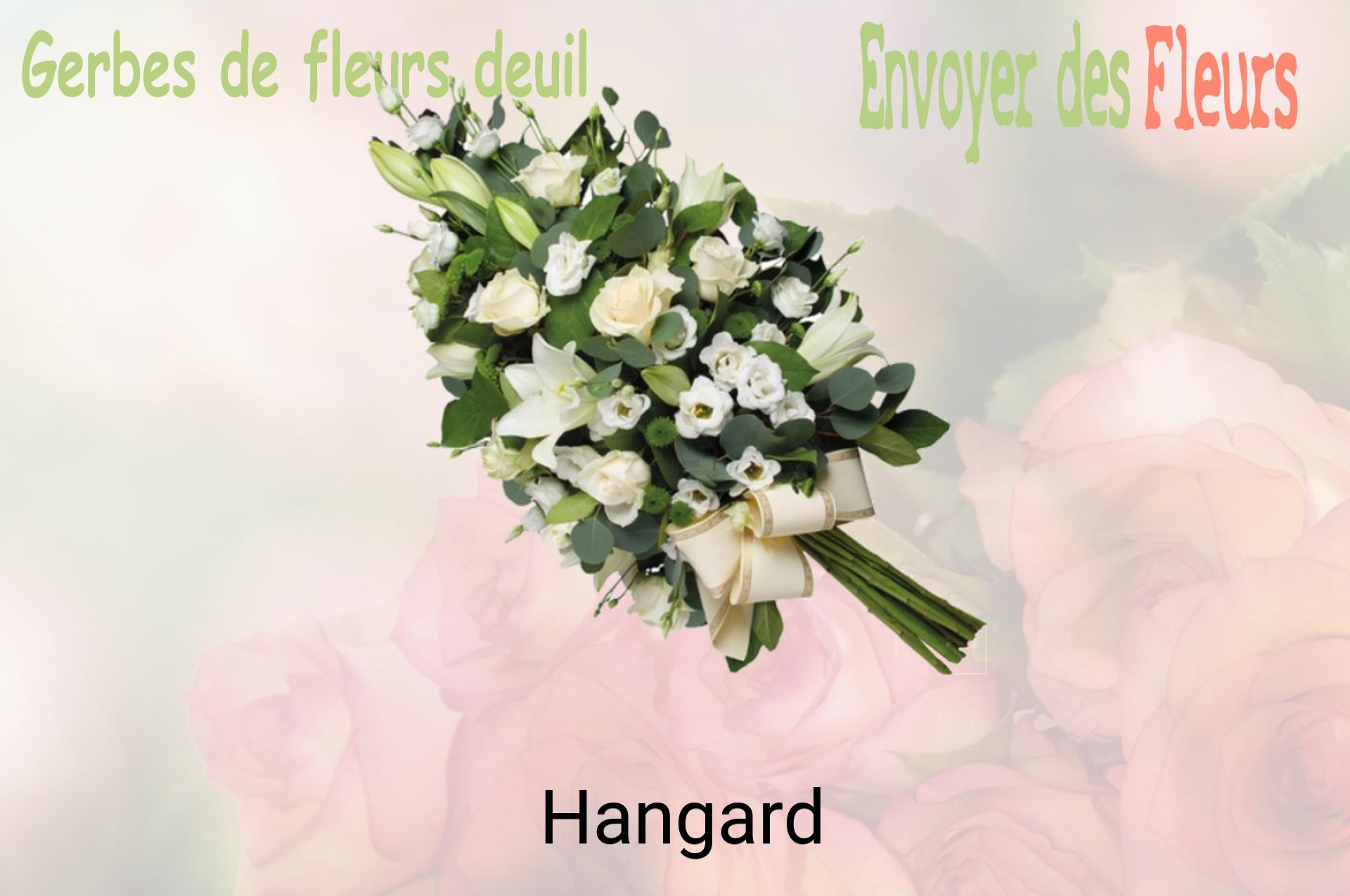 Gerbe de fleurs de deuil livrée à Hangard